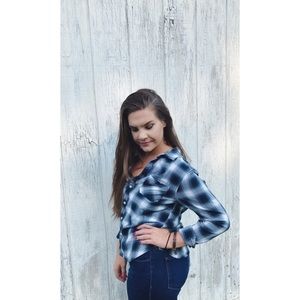 Primark Green and White Plaid Flannel Button Down